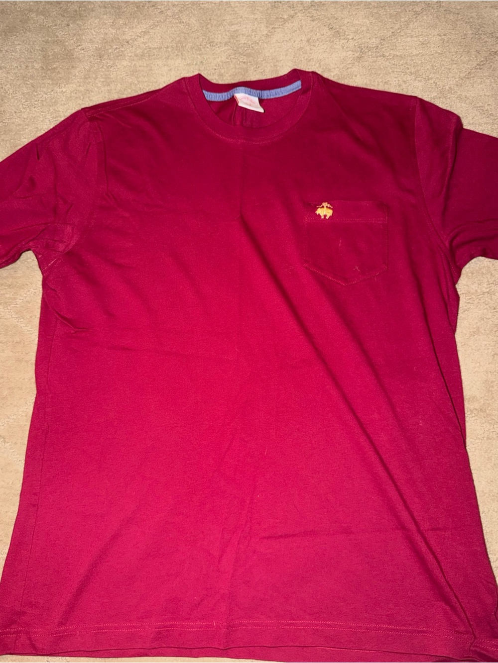 Brooks Brothers Deep Pink Crewneck Pocket Tee